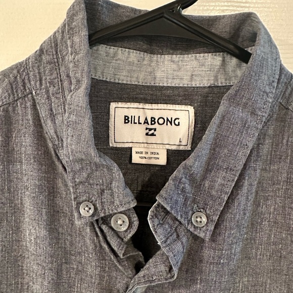 Billabong Gray Button Down Shirt Size L - Picture 2 of 3